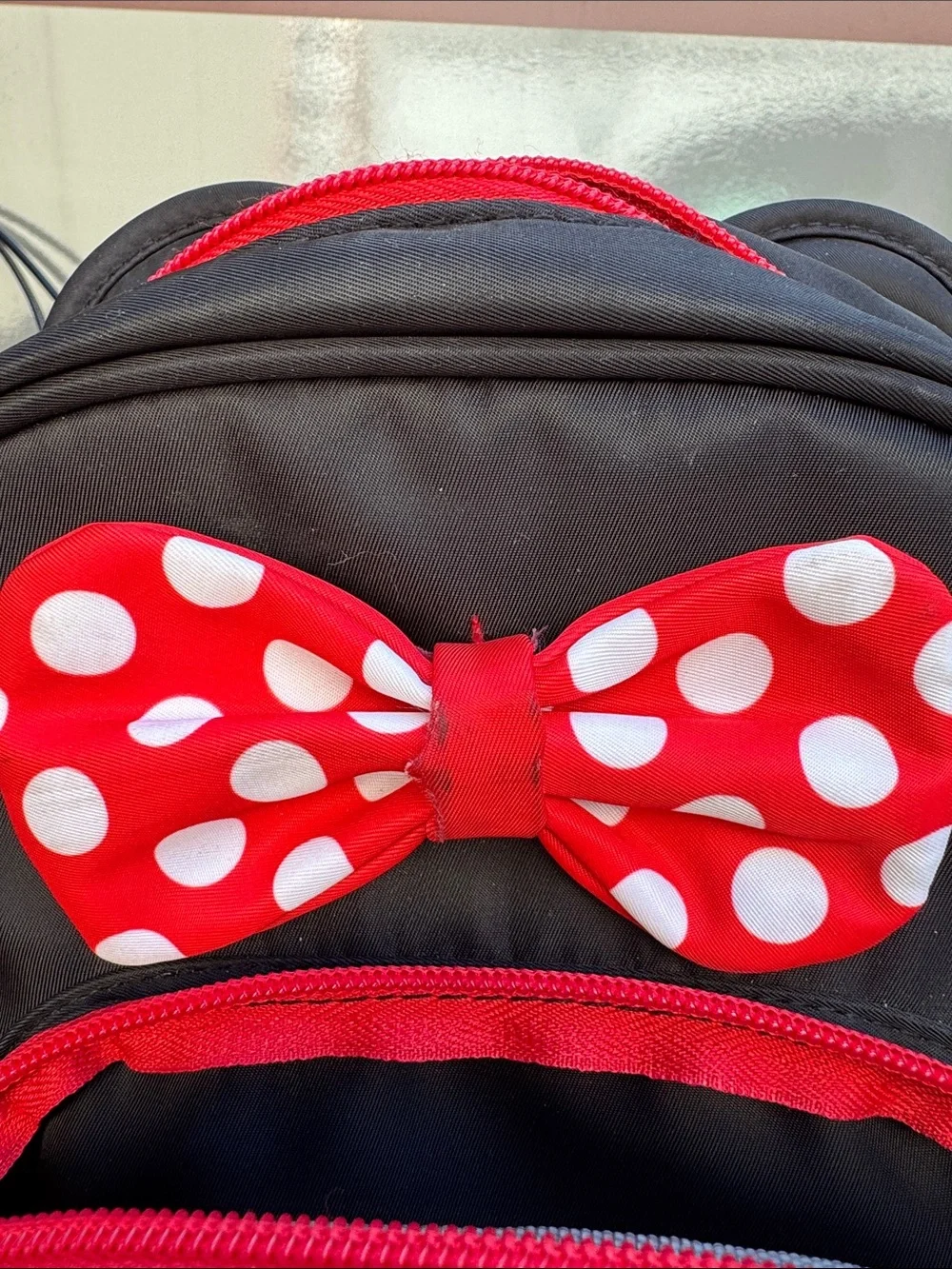 Kids Red Polka Dot Bow Mini Backpack